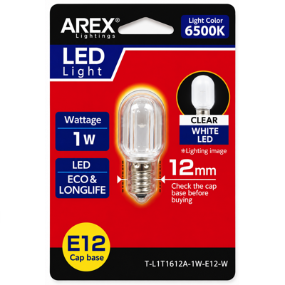 AREX AR T-L1T1612A-1W-W E12 6500K LED BULB WHITE